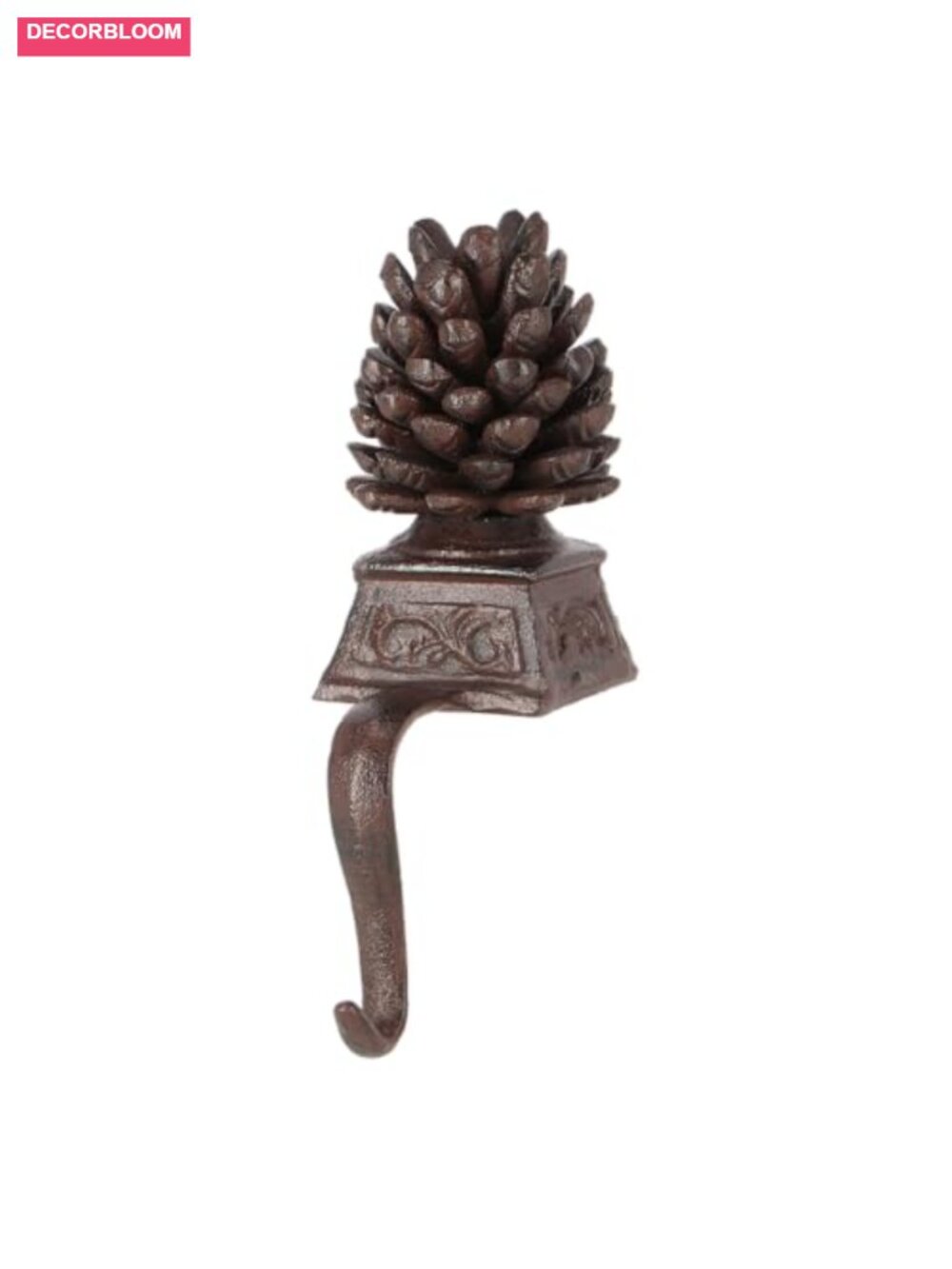 Cast Iron Pinecone Christmas Stocking Hanger, 7.75" H